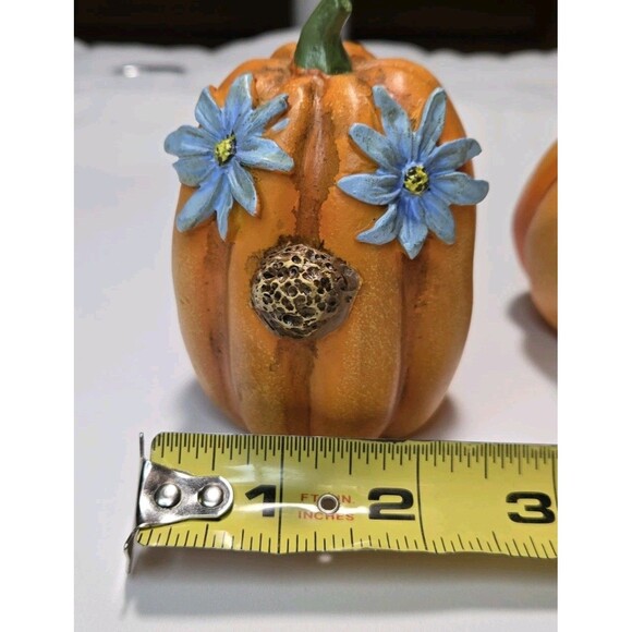 Pumpkin Fall Floral Decor Set Ceramic Rustic Orange Rustic Farmhouse Decoration - Picture 8 of 11